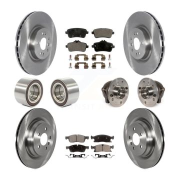 Front Rear Hub Bearing Disc Brake Rotor And Pads Shoe Kit (10Pc) For Mercedes-Benz GLE400 KBB-119822