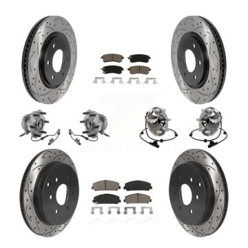 Front Rear Hub Bearing Coated Brake Rotor Pads Kit (10Pc) For INFINITI QX80 Nissan Armada KBB-119825