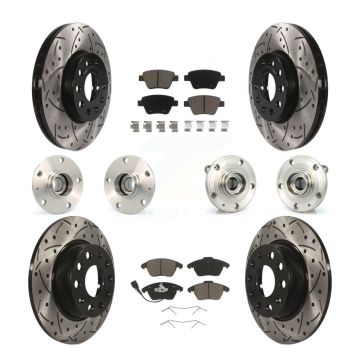 Front Rear Hub Bearing Coated Disc Brake Rotors And Pads Kit (10Pc) For Volkswagen Beetle KBB-119829