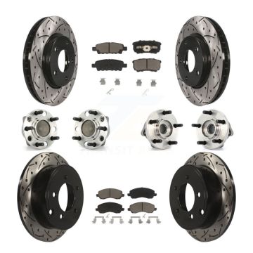 Front Rear Hub Bearing Coat Brake Rotor Pad Kit (10Pc) For Dodge Caliber SXT with Non-ABS KBB-119837
