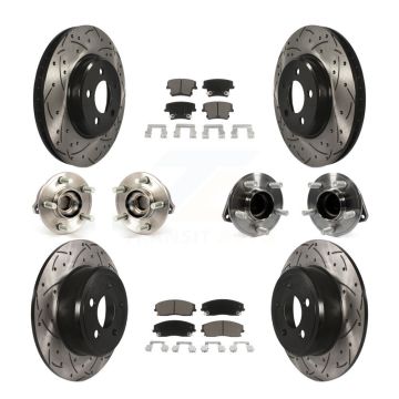 Front Rear Hub Bearing Coated Brake Rotor & Pad Kit (10Pc) For Chrysler 300 Dodge Charger KBB-119839