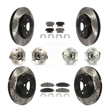 Front Rear Hub Bearing Coated Brake Rotor & Pad Kit (10Pc) For Chrysler 300 Dodge Charger KBB-119840