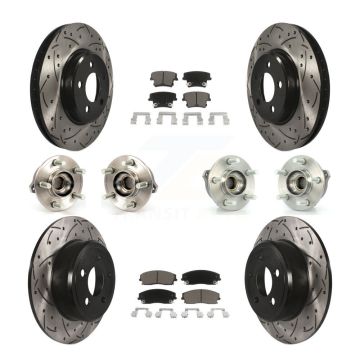 Front Rear Hub Bearing Coated Brake Rotor & Pad Kit (10Pc) For Dodge Charger Chrysler 300 KBB-119843
