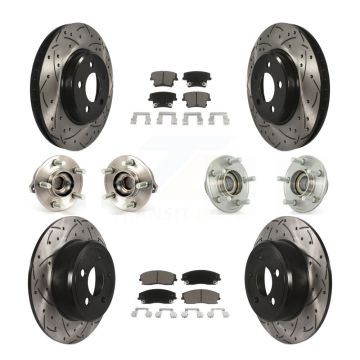 Front Rear Hub Bearing Coated Brake Rotor & Pad Kit (10Pc) For Dodge Chrysler 300 Charger KBB-119844