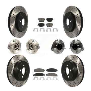 Front Rear Hub Bearing Coat Brake Rotor Pads Kit (10Pc) For Chrysler 300 Dodge Challenger KBB-119845