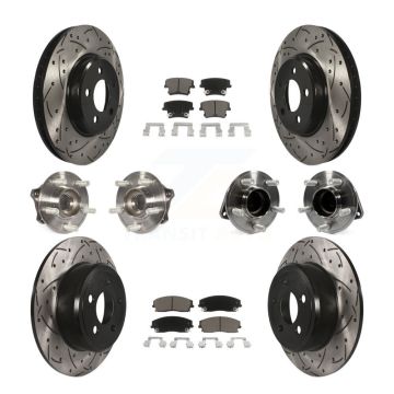 Front Rear Hub Bearing Coated Brake Rotor & Pad Kit (10Pc) For Dodge Charger Chrysler 300 KBB-119846