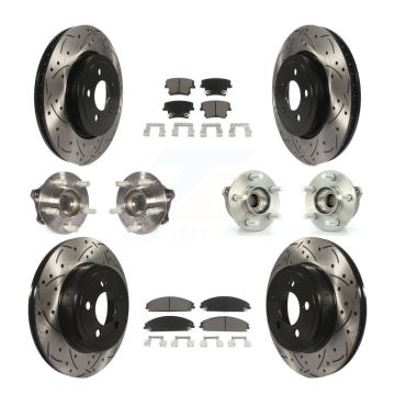 Front Rear Hub Bearing Coated Brake Rotor & Pad Kit (10Pc) For Dodge Charger Chrysler 300 KBB-119847