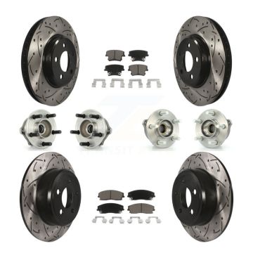 Front Rear Hub Bearing Coated Disc Brake Rotor & Pads Kit (10Pc) For Dodge Charger Magnum KBB-119848