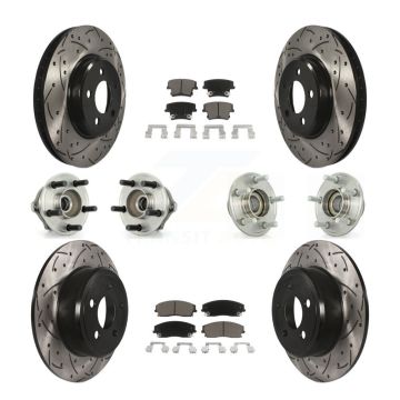 Front Rear Hub Bearing Coated Brake Rotor & Pad Kit (10Pc) For Chrysler 300 Dodge Charger KBB-119849