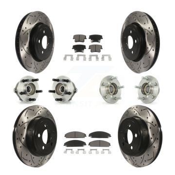 Front Rear Hub Bearing Coated Brake Rotor & Pad Kit (10Pc) For Chrysler 300 Dodge Charger KBB-119850