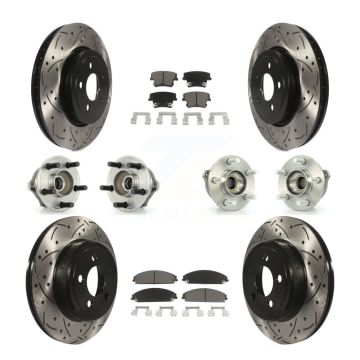 Front Rear Hub Bearing Coated Brake Rotor & Pad Kit (10Pc) For Chrysler 300 Dodge Charger KBB-119851