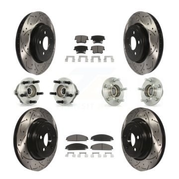 Front Rear Hub Bearings Coated Disc Brake Rotors And Pads Kit (10Pc) For Dodge Charger KBB-119852