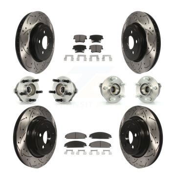 Front Rear Hub Bearing Coated Brake Rotor Pads Kit (10Pc) For Dodge Charger AWD with 5.7L KBB-119853