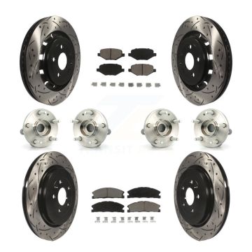 Front Rear Hub Bearing Coated Brake Rotor Pad Kit (10Pc) For Ford Explorer Police Utility KBB-119862