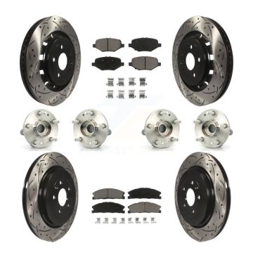 Front Rear Hub Bearings Coated Disc Brake Rotors And Pads Kit (10Pc) For Ford Explorer KBB-119867