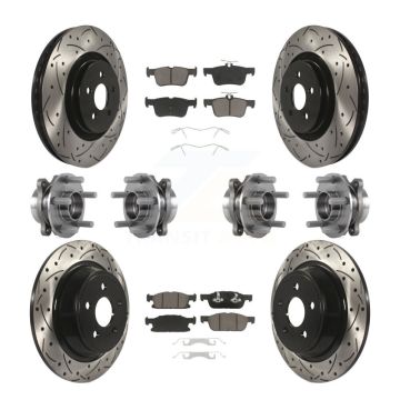 Front Rear Hub Bearing Coat Brake Rotor Pad Kit (10Pc) For Ford Edge Lincoln Nautilus MKX KBB-119869