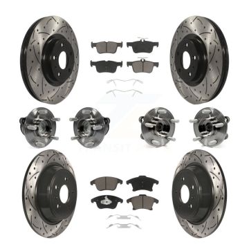 Front Rear Hub Bearing Coated Disc Brake Rotor Pad Kit (10Pc) For Ford Fusion Lincoln MKZ KBB-119876