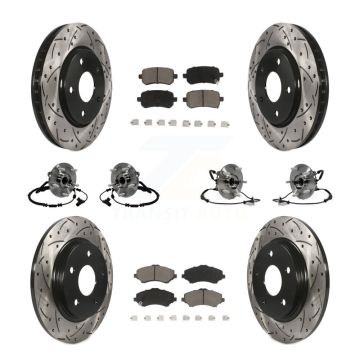 Front Rear Bearing Coat Brake Rotor Pads Kit (10Pc) For Dodge Grand Caravan Chrysler Town KBB-119883