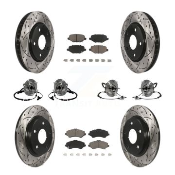 Front Rear Bearing Coat Brake Rotor Pads Kit (10Pc) For Dodge Grand Caravan Chrysler Town KBB-119885