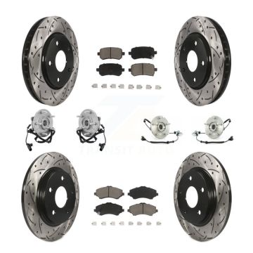 Front Rear Bearing Coat Brake Rotor Pads Kit (10Pc) For Dodge Grand Caravan Chrysler Town KBB-119886
