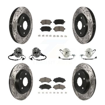 Front Rear Hub Bearing Coated Disc Brake Rotors And Pads Kit (10Pc) For Volkswagen Routan KBB-119887