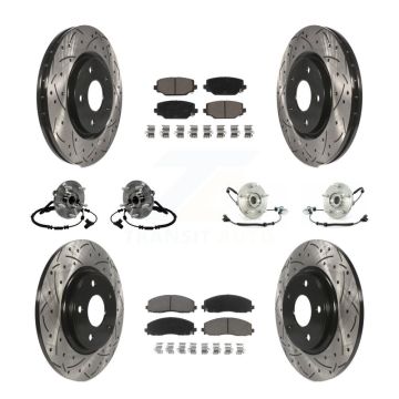 Front Rear Hub Bearing Coated Disc Brake Rotors And Pads Kit (10Pc) For Volkswagen Routan KBB-119888