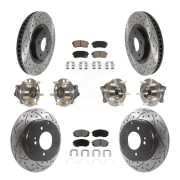 Front Rear Hub Bearing Coated Disc Brake Rotor And Ceramic Pads Kit (10Pc) For Kia Optima KBB-119892