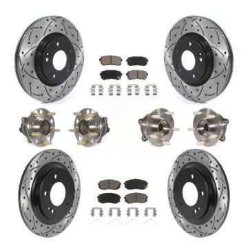 Front Rear Hub Bearing Coated Disc Brake Rotor And Ceramic Pads Kit (10Pc) For Kia Optima KBB-119893