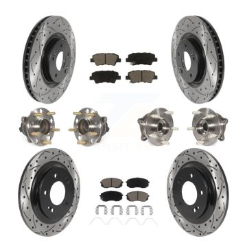 Front Rear Hub Bearing Coated Disc Brake Rotor And Ceramic Pads Kit (10Pc) For Kia Optima KBB-119895