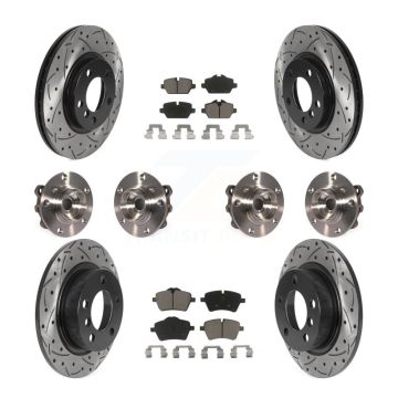 Front Rear Hub Bearing Coat Brake Rotor Pad Kit (10Pc) For Mini Cooper Countryman Paceman KBB-119899