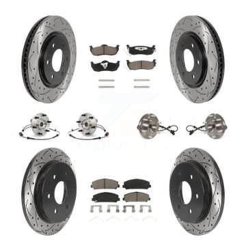 Front Rear Hub Bearings Coated Disc Brake Rotors And Pads Kit (10Pc) For Nissan Armada KBB-119903