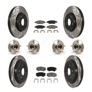 Front Rear Hub Bearings Coated Disc Brake Rotors And Pads Kit (10Pc) For Chevrolet Camaro KBB-119905