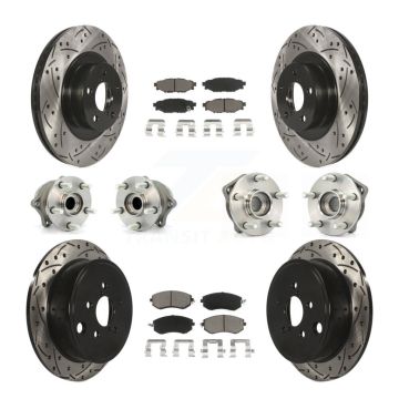 Front Rear Hub Bearing Coat Brake Rotor Pad Kit (10Pc) For Subaru Impreza Forester Legacy KBB-119910