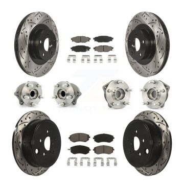 Front Rear Hub Bearing Coat Brake Rotor Pad Kit (10Pc) For Subaru Outback Forester Legacy KBB-119919