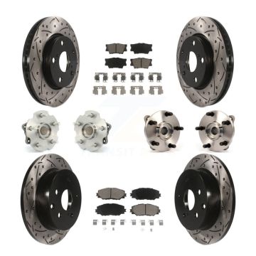 Front Rear Hub Bearing Coated Brake Rotor And Pad Kit (10Pc) For Toyota RAV4 Lexus HS250h KBB-119925