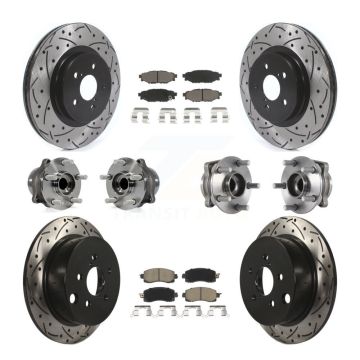 Front Rear Hub Bearing Coated Brake Rotor And Pad Kit (10Pc) For Subaru Crosstrek Impreza KBB-119934