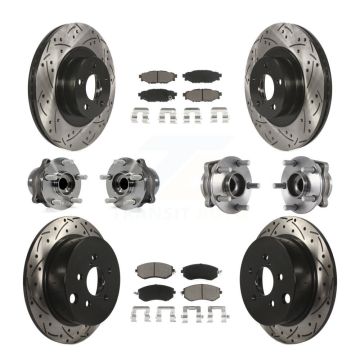Front Rear Hub Bearing Coated Brake Rotor Pad Kit (10Pc) For Subaru Forester Crosstrek XV KBB-119935