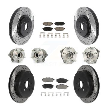 Front Rear Hub Bearing Coated Disc Brake Rotor & Pad Kit (10Pc) For Subaru Outback Legacy KBB-119937