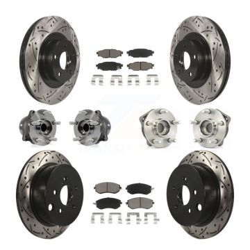 Front Rear Hub Bearing Coated Disc Brake Rotor And Pad Kit (10Pc) For Subaru XV Crosstrek KBB-119939