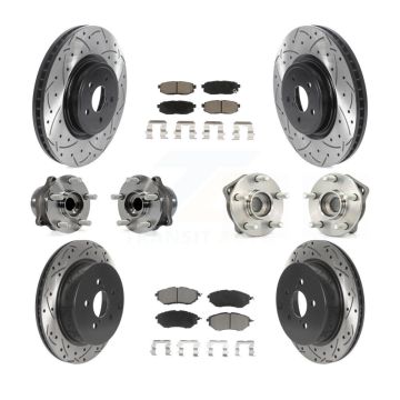 Front Rear Hub Bearing Coat Brake Rotor Pad Kit (10Pc) For 14 Subaru Forester To 01 KBB-119940