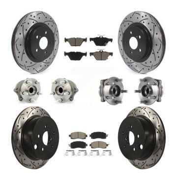 Front Rear Hub Bearings Coated Disc Brake Rotors And Pads Kit (10Pc) For Subaru Crosstrek KBB-119942