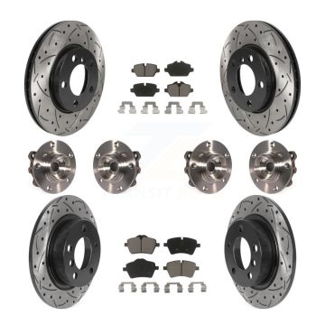 Front Rear Hub Bearing Coat Brake Rotor Pads Kit (10Pc) For 11 Mini Cooper Countryman AWD KBB-119947