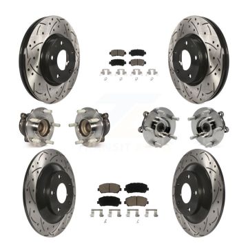 Front Rear Hub Bearing Coated Brake Rotor And Pad Kit (10Pc) For 2013-2015 Mazda CX-5 FWD KBB-119960
