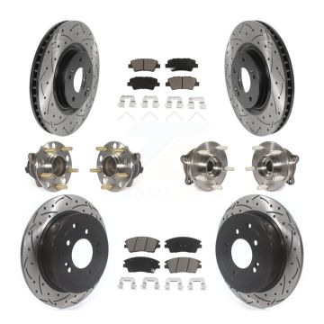 Front Rear Hub Bearings Coated Disc Brake Rotors And Pads Kit (10Pc) For Kia Sportage KBB-119964