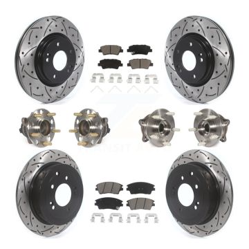 Front Rear Hub Bearing Coated Brake Rotor Pads Kit (10Pc) For Hyundai Tucson Kia Sportage KBB-119965