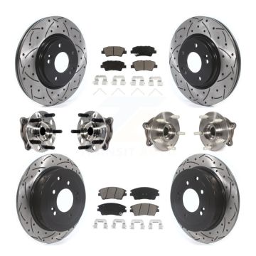 Front Rear Hub Bearing Coated Brake Rotor Pads Kit (10Pc) For Hyundai Tucson Kia Sportage KBB-119967