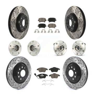 Front Rear Hub Bearing Coat Brake Rotor Pad Kit (10Pc) For 09-10 Volkswagen Passat CC FWD KBB-119999