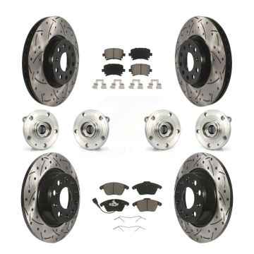 Front Rear Hub Bearing Coated Brake Rotor Pad Kit (10Pc) For Volkswagen Passat Audi CC A3 KBB-120005