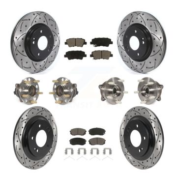 Front Rear Hub Bearing Coated Disc Brake Rotor And Ceramic Pads Kit (10Pc) For Kia Optima KBB-120014