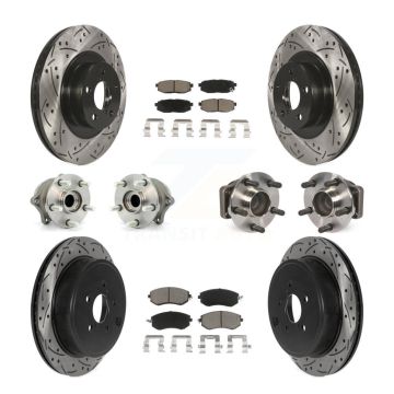 Front Rear Hub Bearing Coated Disc Brake Rotor & Pads Kit (10Pc) For Toyota 86 Subaru BRZ KBB-120016